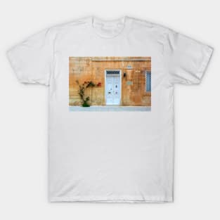 White door and red Bougainvillea T-Shirt